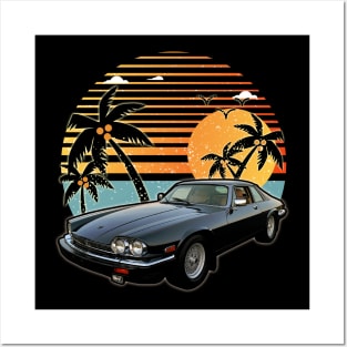 Jaguar XJS 1989 car sunset Posters and Art